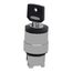 2-Position Maintained (MA) Keyed NEMA 4X & 13 Selector Switch With 520E Key And Left Position Withdrawal (Black), ZB4BG214