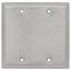 2-Gang Stainless Steel Square Blank Wall Plate, Box Mount