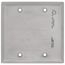 2-Gang Stainless Steel Square Blank Wall Plate, Box Mount
