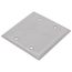 2-Gang Stainless Steel Square Blank Wall Plate, Box Mount