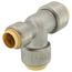 3/4" x 1/2" x 3/4" CTS 304 Stainless Steel Push-Fit Reducer Tee (Lead Free)