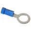 D Shaped Ring Terminal, Vinyl Insulated, 18-14 AWG, Crimp 1.15" Long, Blue (Pack of 100), 14RB-516
