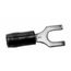 Locking Fork Terminal, Red, Vinyl, Partially Insulated, #10 Stud, Crimp 600V (Pack of 100), 18RA-10FL