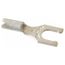 Locking Fork Terminal, Red, Non-Insulated, #8 Stud, Crimp 600V (Pack of 100), A18-8FL