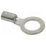 Round Ring Terminal, Non-Insulated, 8 AWG, Crimp 1.49" Long, 0.82" Wide, Red (Pack of 25), D8-12
