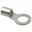 Round Ring Terminal, Non-Insulated, 4 AWG, Crimp 1.52" Long, 0.82" Wide, Yellow (Pack of 20), F4-12