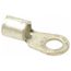 Round Ring Terminal, Non-Insulated, 4 AWG, Crimp 1.35" Long, 0.6" Wide, Yellow (Pack of 20), F4-516