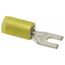 D Ring Terminal, Nylon Insulated, 12 - 10 AWG, Crimp #6 Stud, 1" Long, Yellow (Pack of 50), RC10-6