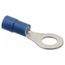 Round Ring Terminal, Vinyl, 16 to 14 AWG, Crimp 1.094" Long, 0.472" Wide, Blue (Pack of 75), TV14-14R-XV