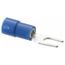 Fork Terminal Blue, Vinyl, Partially Insulated, #6 Stud, Crimp 600V (Pack of 75), TV14-6F-XV