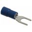 Fork Terminal Blue, Vinyl, Partially Insulated, #8 Stud, Crimp 600V (Pack of 75), TV14-8F-XV