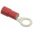 Round Ring Terminal, Vinyl, 22 to 16 AWG, Crimp 0.858" Long, 0.315" Wide, Red (Pack of 75), TV18-10R-XV