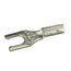 Locking Fork Terminal, Red, Non-Insulated, #6 Stud, Crimp 600V (Pack of 100), A18-6FL