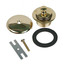 Bathtub Lift & Turn Drain w/ Single-Hole Overflow Plate (Polished Brass)