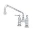 Double Pantry Faucet, Deck Mount, 4" Centers, 12" Swing Nozzle (062x), Lever Handles, B-0225