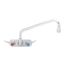 Workboard Faucet, Wall Mount, 4" Centers, 12" Swing Nozzle, Lever Handles, B-1118