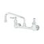 Double Pantry Faucet, Wall Mount, 8" Centers, 8" Swing Nozzle, Eternas w/ Lever Handles (B-0230-LN & 060X), B-2414