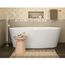 Contemporary Square Freestanding Bathtub Faucet w/ Lever Handle for Flash Rough-In Valve (Brushed Nickel)