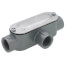 1/2" Threaded T Type Rigid Conduit Body with Cover & Gasket - Aluminum 