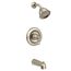 Spot Resist Brushed Nickel Traditional Tub And Shower Trim Package w/ 1 Function Shower Head - Less Valve, T2123SRN