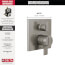 Ara Angular Modern Monitor 17 Series Valve Trim w/ 6-Setting Diverter (Stainless Steel), T27967-SS
