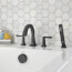 Townsend Bathtub Faucet With Lever Handles and Personal Shower for Flash Rough-In Valve (Matte Black)