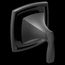 Voss Matte Black Transfer Valve Trim, T4611BL