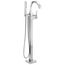 Trillian 1 Handle Floor Mount Tub Filler Trim, Lever Handle, T4746-PR-FL (Lumicoat Chrome)