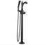Dorval 1-Handle Floor Mount Tub Filler Trim - Less Handle (Matte Black), T4756-BLLHP-FL