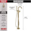 Trinsic Single Handle Floor Mount Tub Filler Trim w/ Hand Shower (Champagne Bronze), T4759-CZFL
