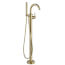 Trinsic Single Handle Floor Mount Tub Filler Trim w/ Hand Shower (Champagne Bronze), T4759-CZFL