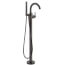 Trinsic Single Handle Floor Mount Tub Filler Trim w/ Hand Shower (Venetian Bronze), T4759-RBFL
