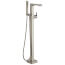 Ara Single Handle Floor Mount Tub Filler Trim w/ Hand Shower (Stainless Steel), T4767-SSFL