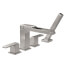 Ara Single Handle Deck Mount Channel Spout Tub Filler Trim w/ Hand Shower (Stainless Steel), T4768-SS