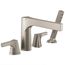 Zura Roman Tub with Hand Shower Trim (Stainless), T4774-SS