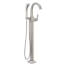 Stryke Single Handle Floor Mount Tub Filler Trim w/ Hand Shower (Stainless Steel)