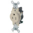 Tamper-Resistant Commercial Specification Grade Single Receptacle, Side Wired, 2P, 15A, NEMA 5-15R - Ivory (125V)