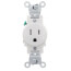 Tamper Resistant Single Receptacle Outlet, NEMA 5-15R - White (15A, 125V, 2P)