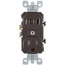 Duplex Style Single Pole Switch/Receptacle, 15A - Brown (120V)