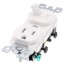 Combination Toggle Switch/Receptacle, 5-15R -White (15A, 120V, 1P)