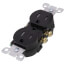 Tamper-Resistant Duplex Receptacle w/ Quickwire Push-In & Side Wire, 2P, 15A, NEMA 5-15R - Black (125V)