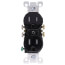 Tamper-Resistant Duplex Receptacle w/ Quickwire Push-In & Side Wire, 2P, 15A, NEMA 5-15R - Black (125V)