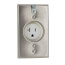 Tamper Resistant Recessed Clock Hanger Single Receptacle/Outlet - Stainless Steel (20A, 125V, 2P)