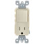 Decora Combination Rocker Switch/Receptacle, NEMA 5-15R - Light Almond (15A, 120V, 1P)