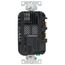 Decora Tamper Resistant Duplex Receptacle Outlet and 5.1A USB Charger - Black (15A, 125V)