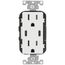 15A Decora Tamper-Resistant Duplex Receptacle w/ 30W USB Dual Type C/C Power Delivery Wall Outlet Charger - White
