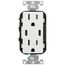 15A Decora Tamper-Resistant Duplex Receptacle w/ 30W USB Dual Type C/C Wall Outlet Charger - White