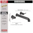 Trinsic 2-Handle Wall Mounted Tub Filler (Matte Black), T5759-BLWL