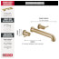 Trinsic 2-Handle Wall Mounted Tub Filler (Champagne Bronze), T5759-CZWL