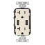 Combination Duplex Receptacle/Outlet and 3.6A USB Charger - Light Almond (20A, 125V)